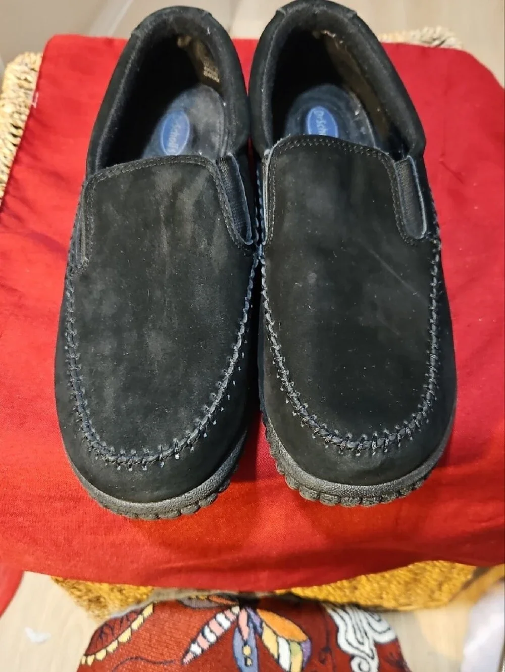 Dr. Scholl's Black Suede Slip-On Comfort Loafers
